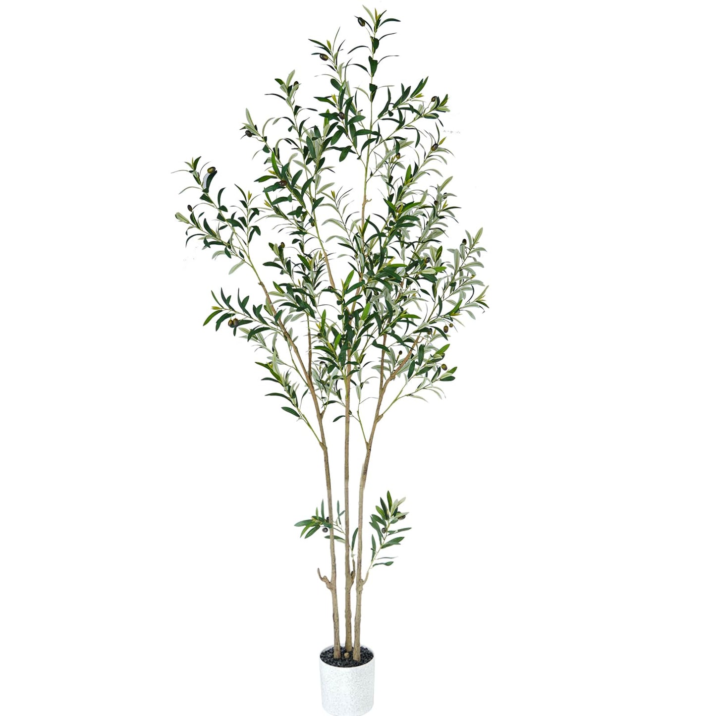 7 Feet (84'') Olive Tree Fluffy Artificial Plants Indoor for Home Corner, Faux Olive Tree for Modern Home Office Living Room Floor Decor Indoor