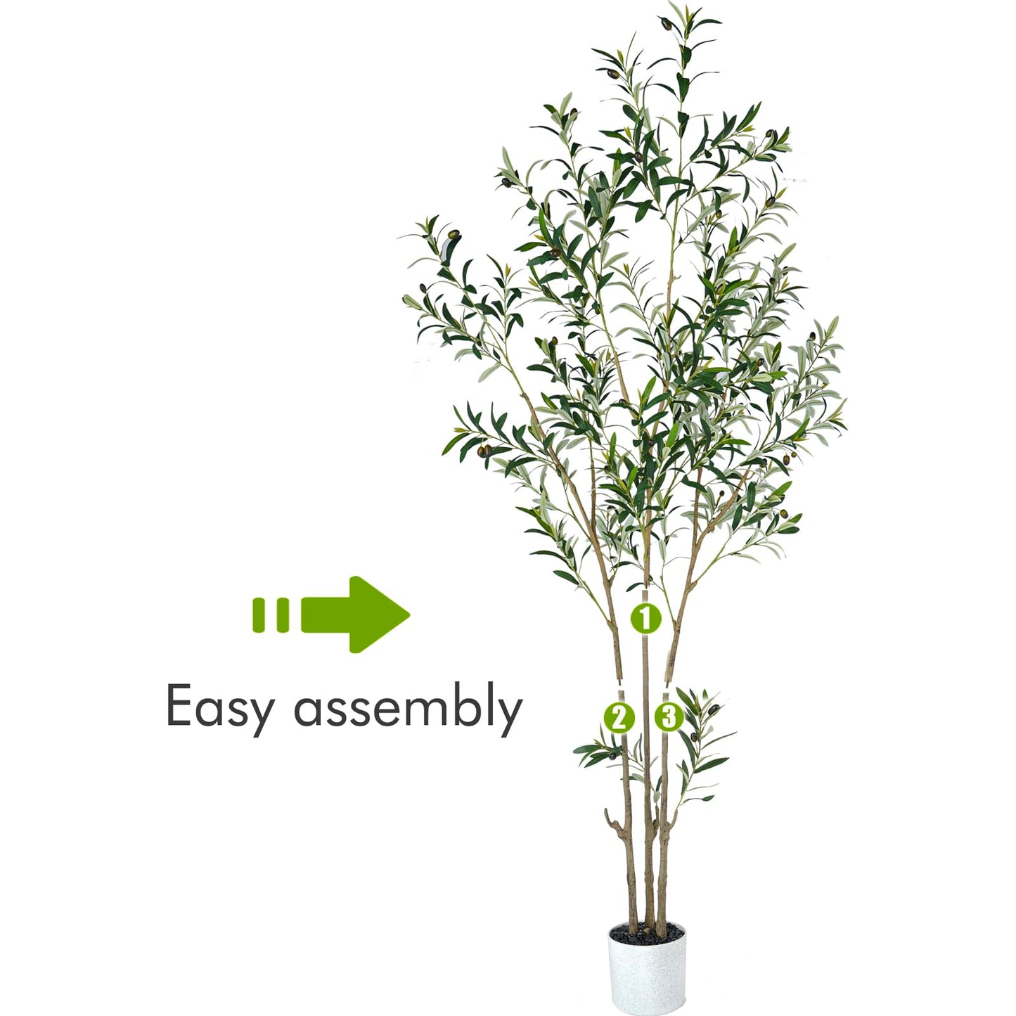 7 Feet (84'') Olive Tree Fluffy Artificial Plants Indoor for Home Corner, Faux Olive Tree for Modern Home Office Living Room Floor Decor Indoor